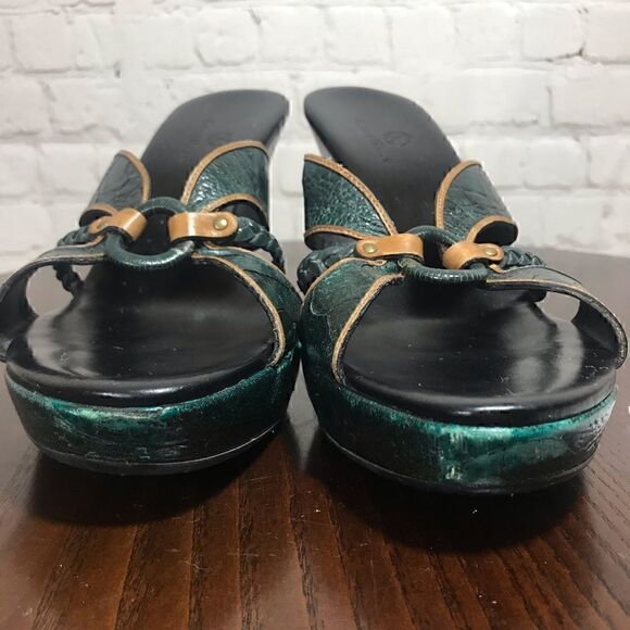 COLE HAAN embossed leather slide wedges 9.5 Guc - Picture 7 of 8